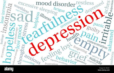 Depression Word Cloud On White Stock Vector Images Alamy