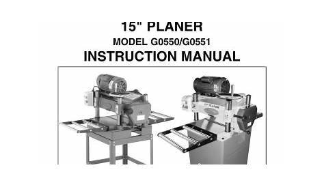 Grizzly Model G0550 Planer User manual | Manualzz