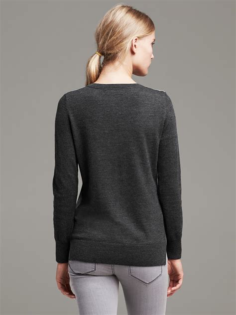 Faux Suede Front Vee Pullover Banana Republic