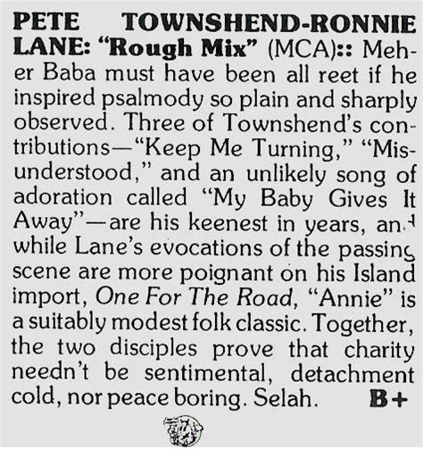 Townshend Pete Ronnie Lane Rough Mix Album Review