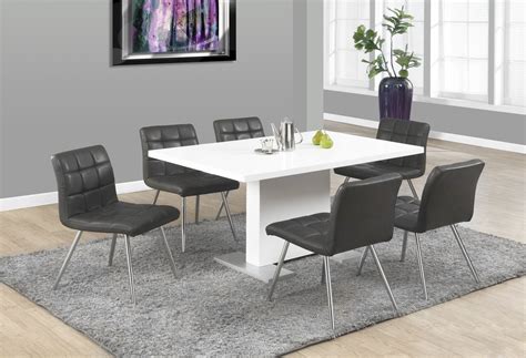 High Glossy White Dining Table From Monarch 1090 Coleman Furniture