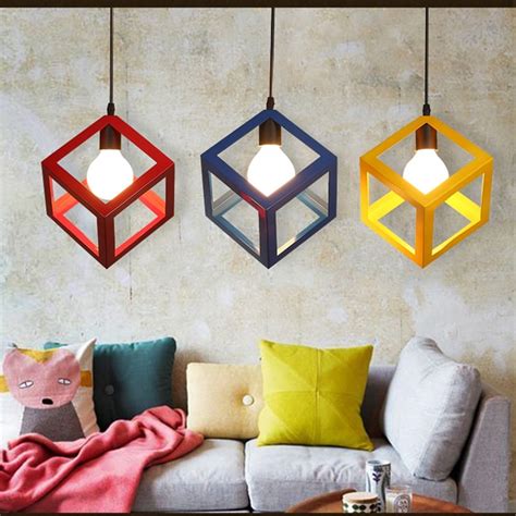 Lukloy Pendant Lights Lamp Modern Colorful Frame Led Kitchen Light