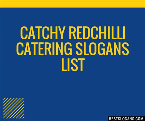 100 Catchy Redchilli Catering Slogans 2024 Generator Phrases