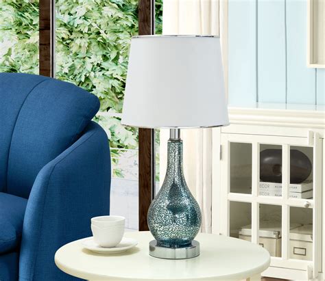 Ardoch Aqua Blue Glass Table Lamp Set Of 2 2kfurniture