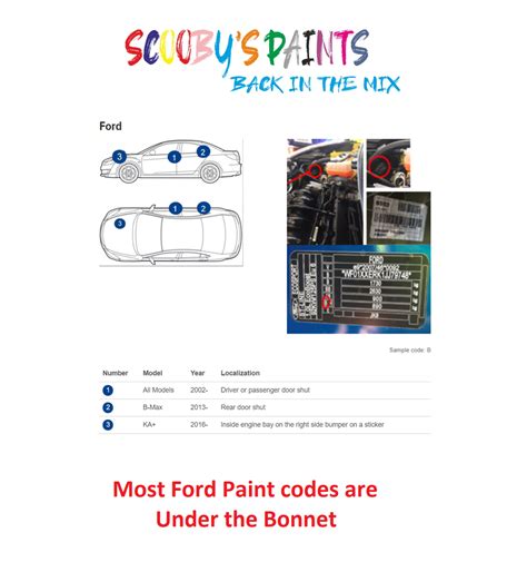 Ford Car Paint Code Locations Auto Car Paint Uk
