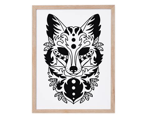 Celtic Fox Illustration Hand Crafted And Consciously Made Irish Décor