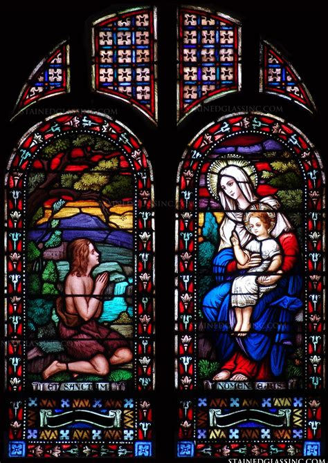 Virgin Mary And Baby Jesus Religious Stained Glass Window
