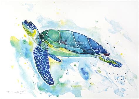 Sea Turtle Greetings A Greetings Card With Craft Paper Etsy