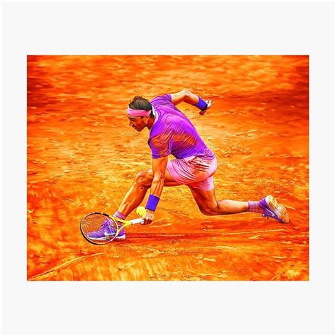 Rafael Nadal Of Spain Atp Rome 2021 Digital Artwork Print Poster