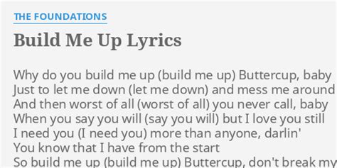 Build Me Up Lyrics By The Foundations Why Do You Build