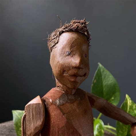 Unique Carved Wood Puppet ~ Hand Made By Artist Olga Gomez ~ Jointed