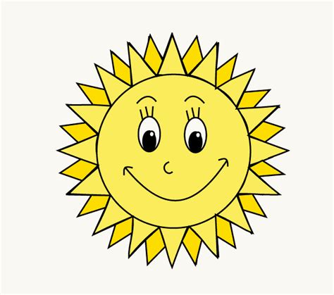 How To Draw A Cartoon Sun Easy Drawing Guides