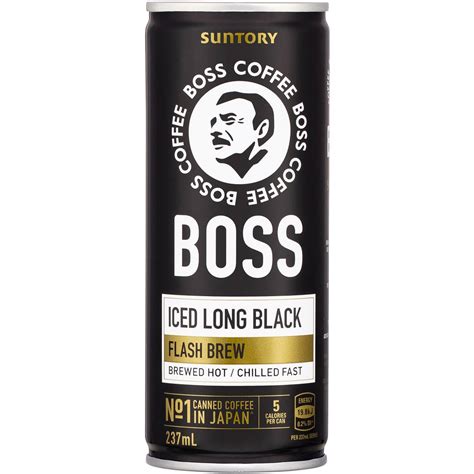 Suntory Boss Coffee Iced Long Black 237ml Woolworths