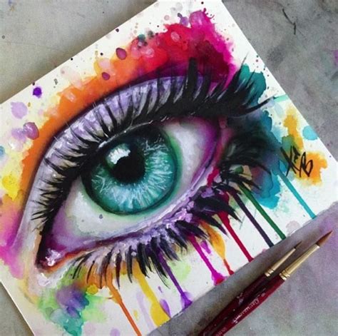 Eye Painting Acrylic Watercolor By Andrea Benge Art In 2019 Eye