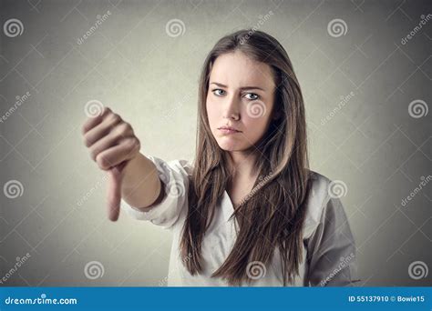 Disappointed Girl Stock Photo Image Of Sign Finger 55137910