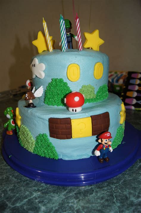 What a sweet little boy and the. The Mario Bros Cake with Luigi that I made for Cooper's birthday party. | Mario bros cake, Mario ...