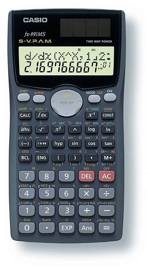 Casio Fx 991ms Scientific Calculator Gray 401 Function 2 Way Power