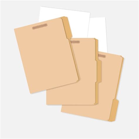 Premium Vector Tabbed File Folders With Interior Fastener To Keep