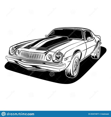 Z28 Camaro Car Vector Illustration Stock Vector Illustration Of