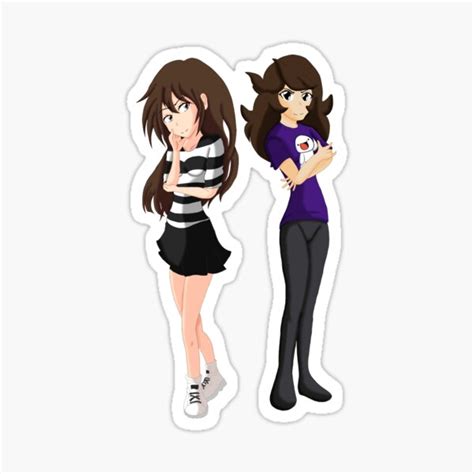 jaiden animations and emirichu fan art sticker for sale by arsenpai redbubble