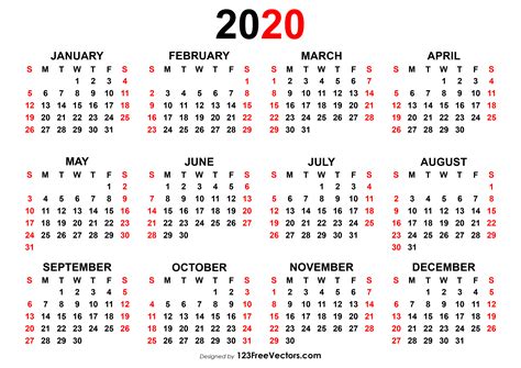 Calendar 2020 Freebie Minimal Calendar 2020 Minimalistischer Kalender