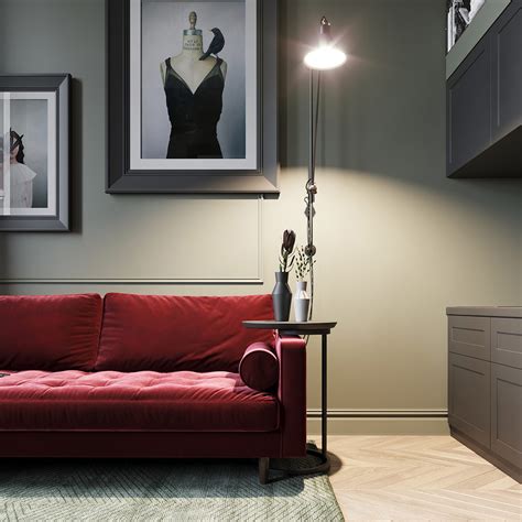 A Swing Arm Wall Lamp Serves Both The Sofa And The Kitchen With Added