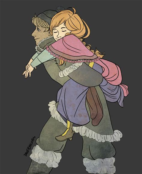 Kristoff Carrying Anna On His Back Dessin Couple