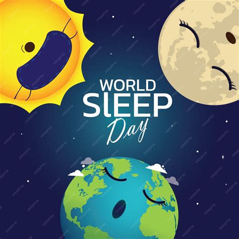 Dia Mundial Do Sono Ilustração Vetorial Cartaz Brilhante Horizontal Para O Dia Mundial Do Sono