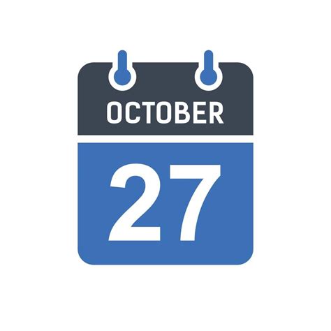 October 27 Calendar Date Icon 5260769 Vector Art At Vecteezy