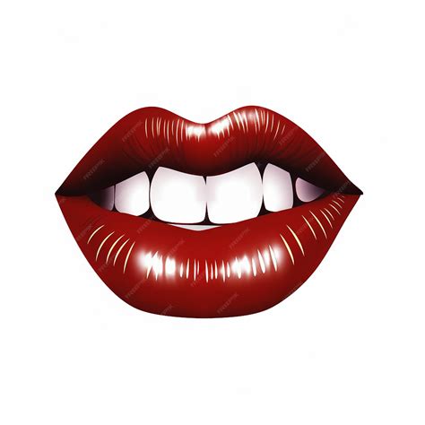 Premium Ai Image Red Lips Mouth Isolated On White Perfect For Composition