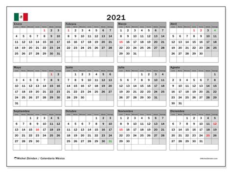 Calendario 2021 México Michel Zbinden Es