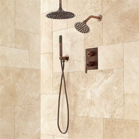 Trimble Dual Shower Head Shower System with Hand Shower | Shower systems, Rainfall shower ...