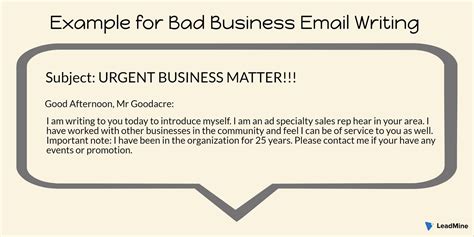 Good And Bad Email Examples