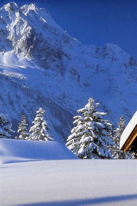 Cabin Landscapes Mountains Snow Winter Wallpaper 1290 Pc En
