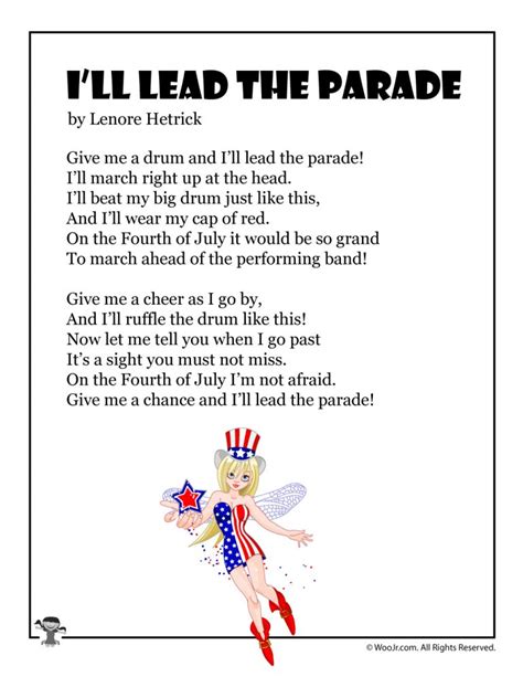 4th Of July Kids Poems Woo Jr Kids Activities Childrens Publishing