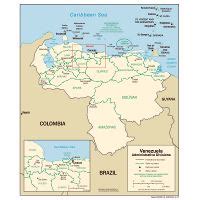 Grande detallado mapa político de Venezuela con administrativas