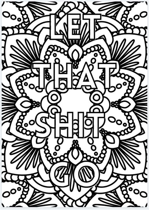 25 Page Rude Quotes Mandala Colouring Book Adult Colouring Etsy Uk