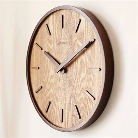 Creative Large Bamboo Wood Wall Clock Simple Modern Design Watch Living