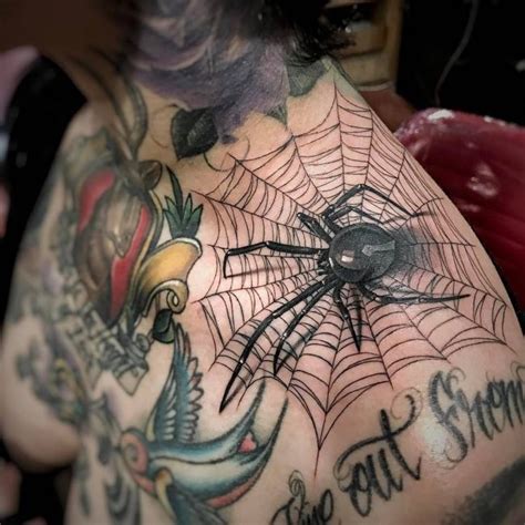 Prison black widow spider temporary tattoo costume accessory halloween decoratio. 105+ Innovative Spider Web Tattoo Ideas - Highly ...