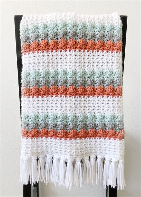 Crochet Mesh And Bobble Blanket Daisy Farm Crafts