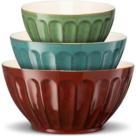 Kook 3 Piece Ceramic Mixing Bowl Set And Reviews Wayfair