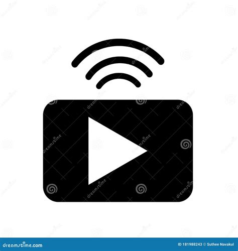 Streaming Icon On White Background Flat Style Broadcast Icon For Your