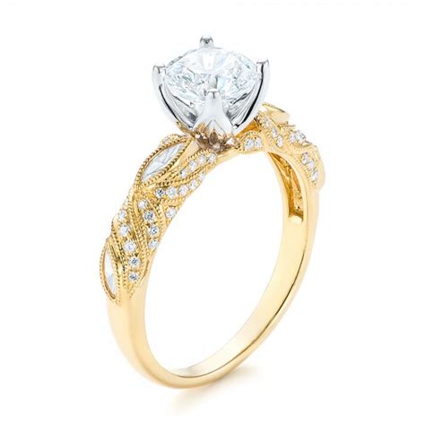 Custom Two Tone Diamond Engagement Ring 103131