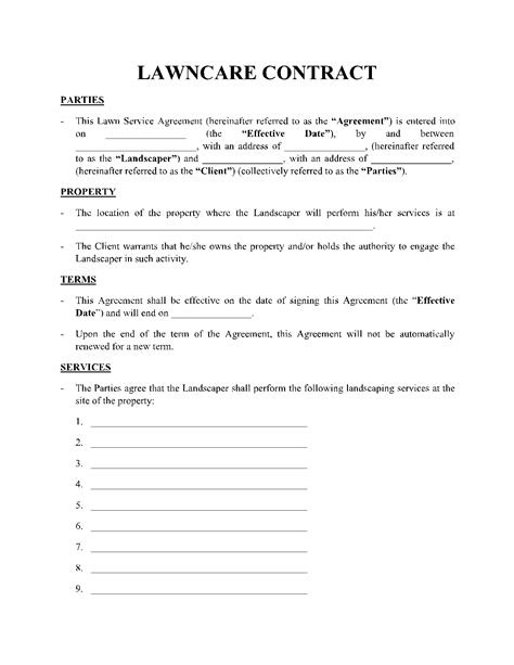 Landscaping And Lawncare Contracts Template Cocodoc