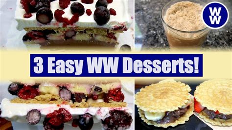 3 Quick And Easy Ww Desserts 2 Weight Watchers Low Point Desserts Youtube