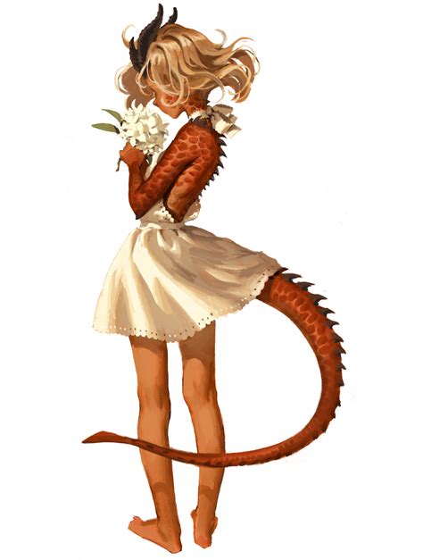 yarroe illustration by sophie story dragon girl fantasy character design concept art