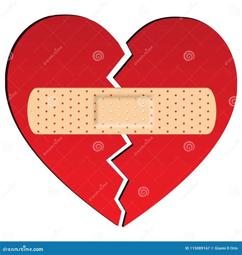Broken Heart With Plaster Stock Vector Illustration Of Separation