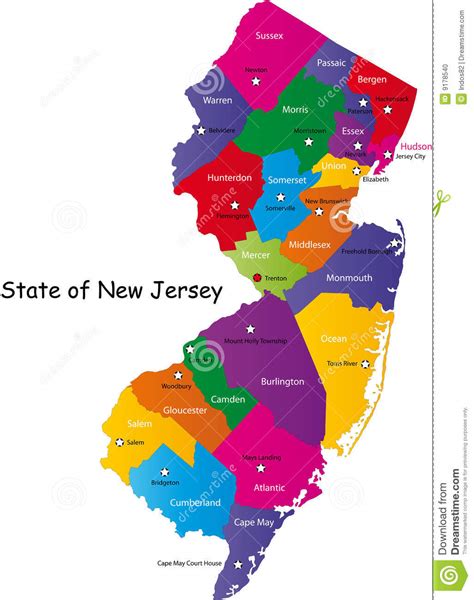 State Of New Jersey Stock Photo Image 9178540