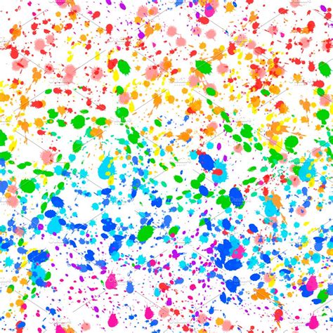 Colorful Paint Splashes Pattern Pre Designed Photoshop Graphics