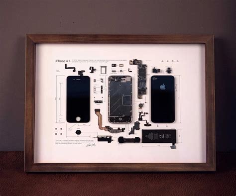 Art And Collectibles Iphone Teardown Templates Frame Iphone Disassembly
